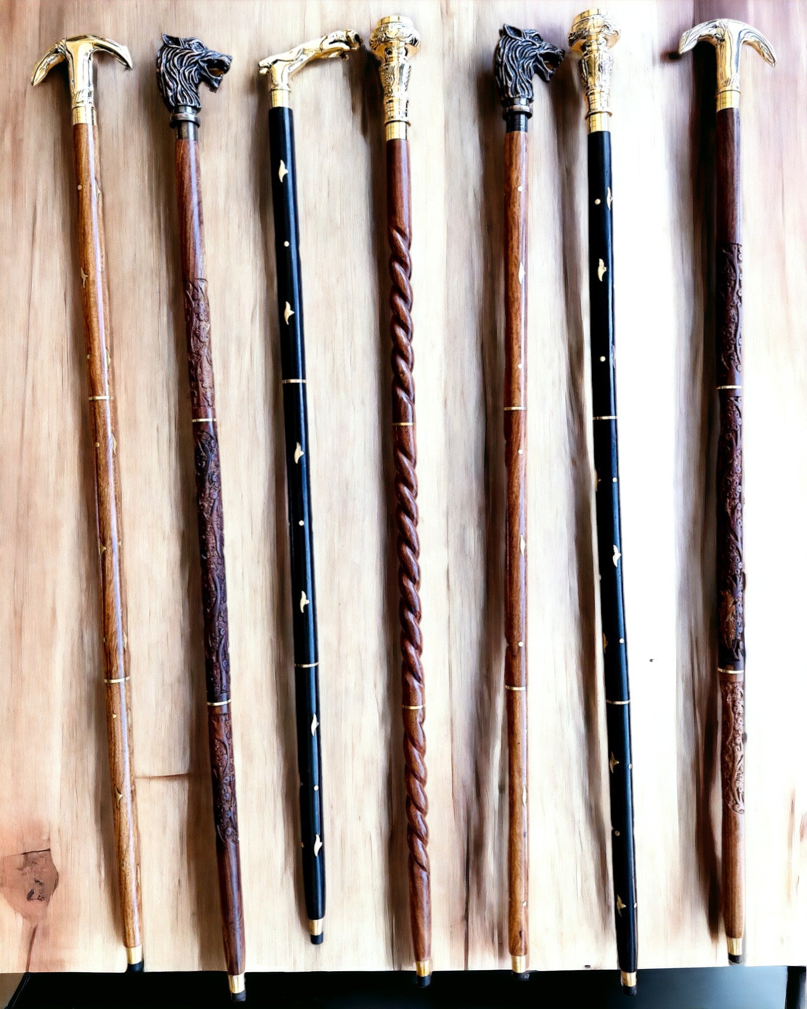 Kompasso Black Walking Cane - Hand Carved Wooden Cane with Custom Engraving | Premium Mobility Aid for Men & Women | Ideal for Hiking, Travel & Everyday Support