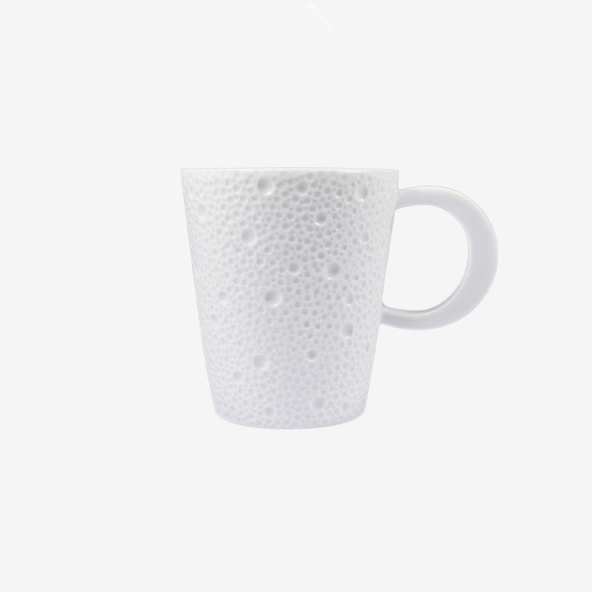 Bernardaud Ecume White Porcelain Coffee Mug - Elegant Tea & Espresso Cup for Home, Office, or Gift Giving