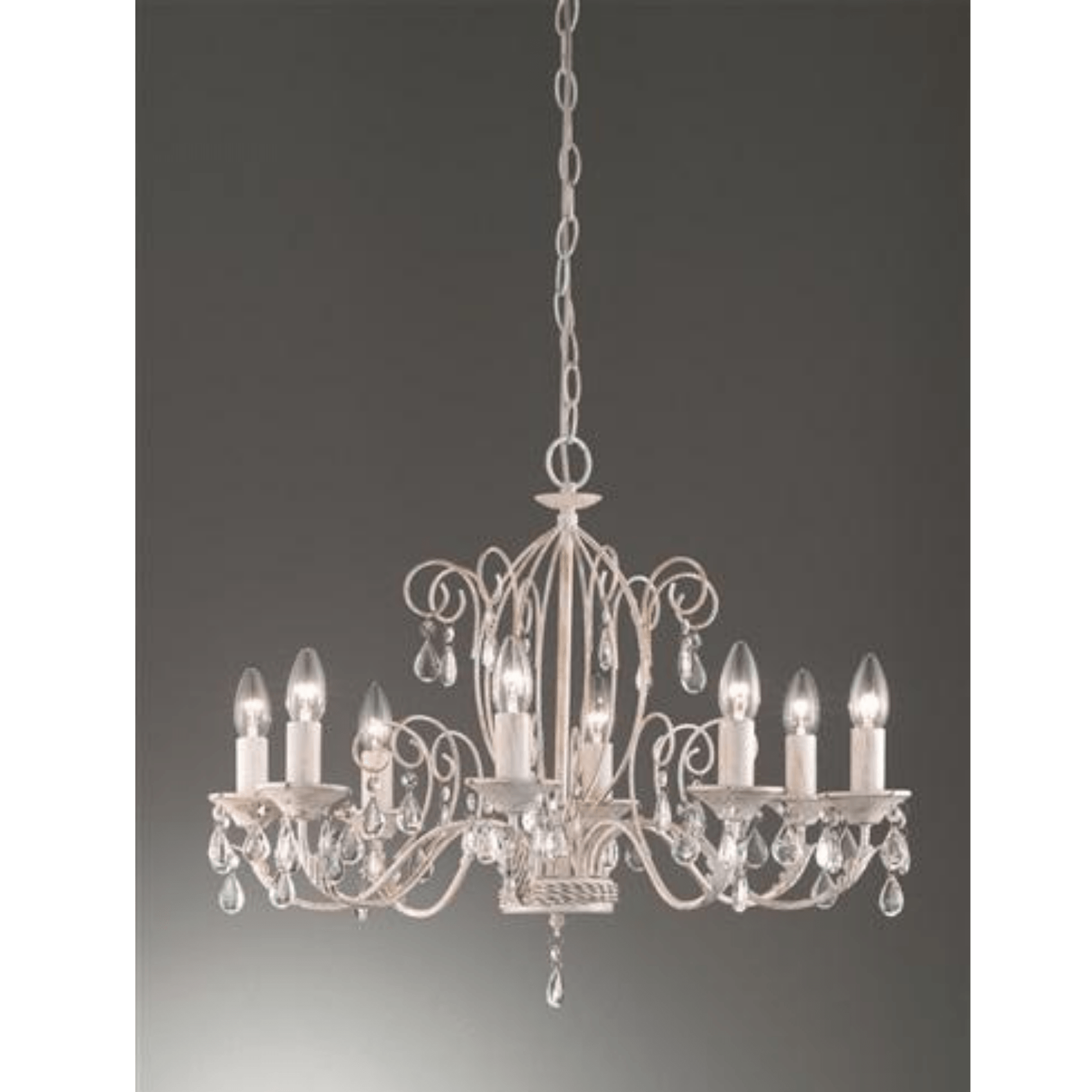 Alina 8Lt Chandelier - Elegant Crystal Ceiling Light Fixture for Dining Room, Living Room & Bedroom - Perfect for Home Decor & Wedding Venues