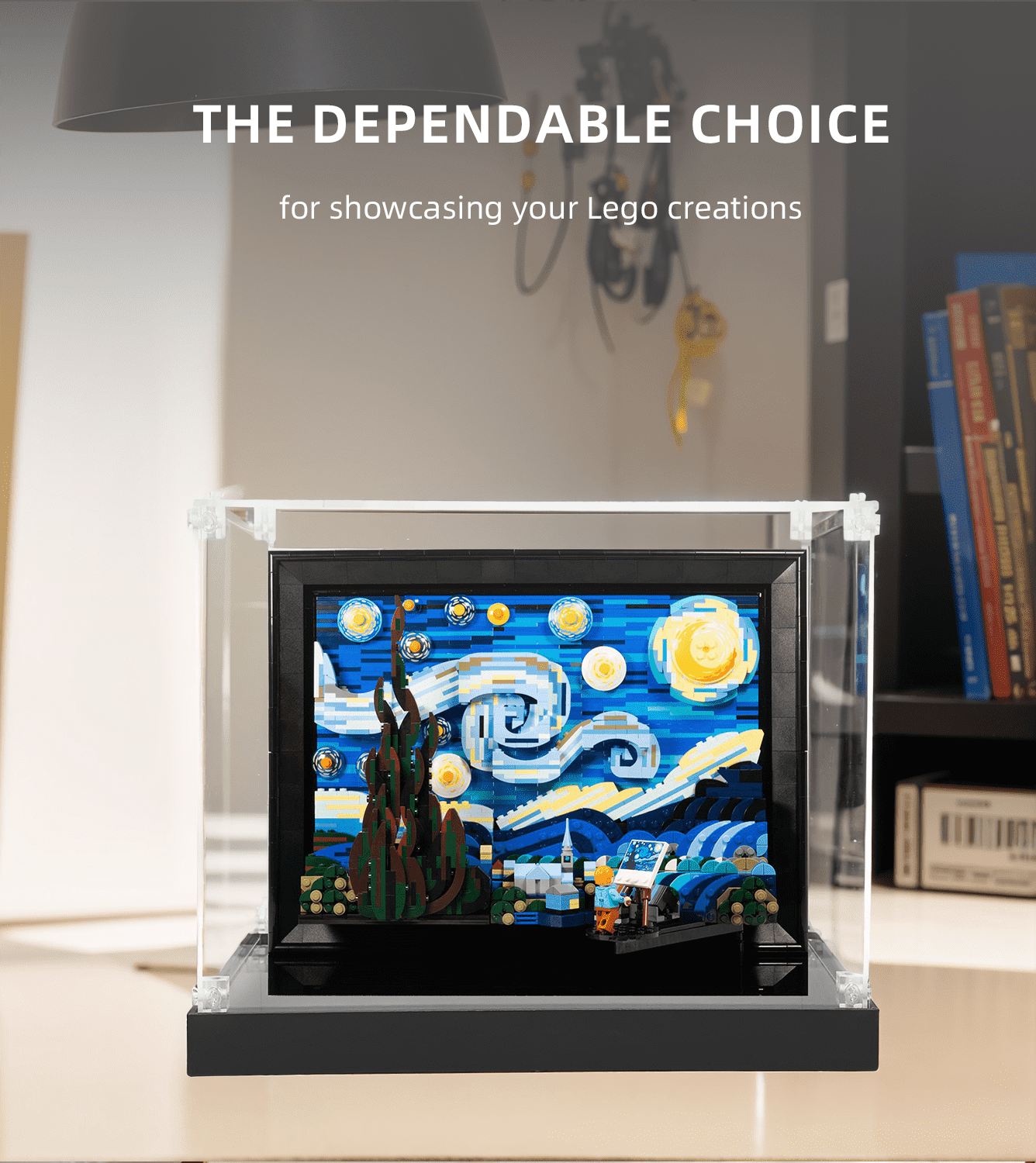 ICUANUTY Lego Display Case for van Gogh The Starry Night 21333 - Perfect for Showcasing & Protecting Your Lego Art Collection at Home or Office