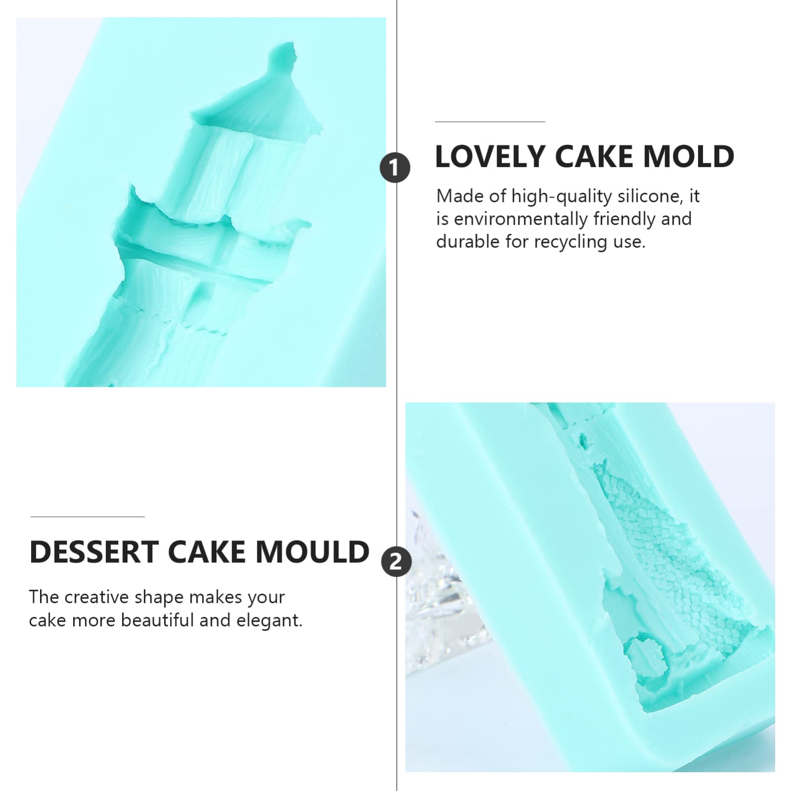Hemoton 2-Piece DIY Silicone Baking Mold Set for Chocolate, Desserts, Cakes, Cookies & Candies - 3D Modeling Cake Decorating Tools for Home Baking, Party Treats & Holiday Gifts