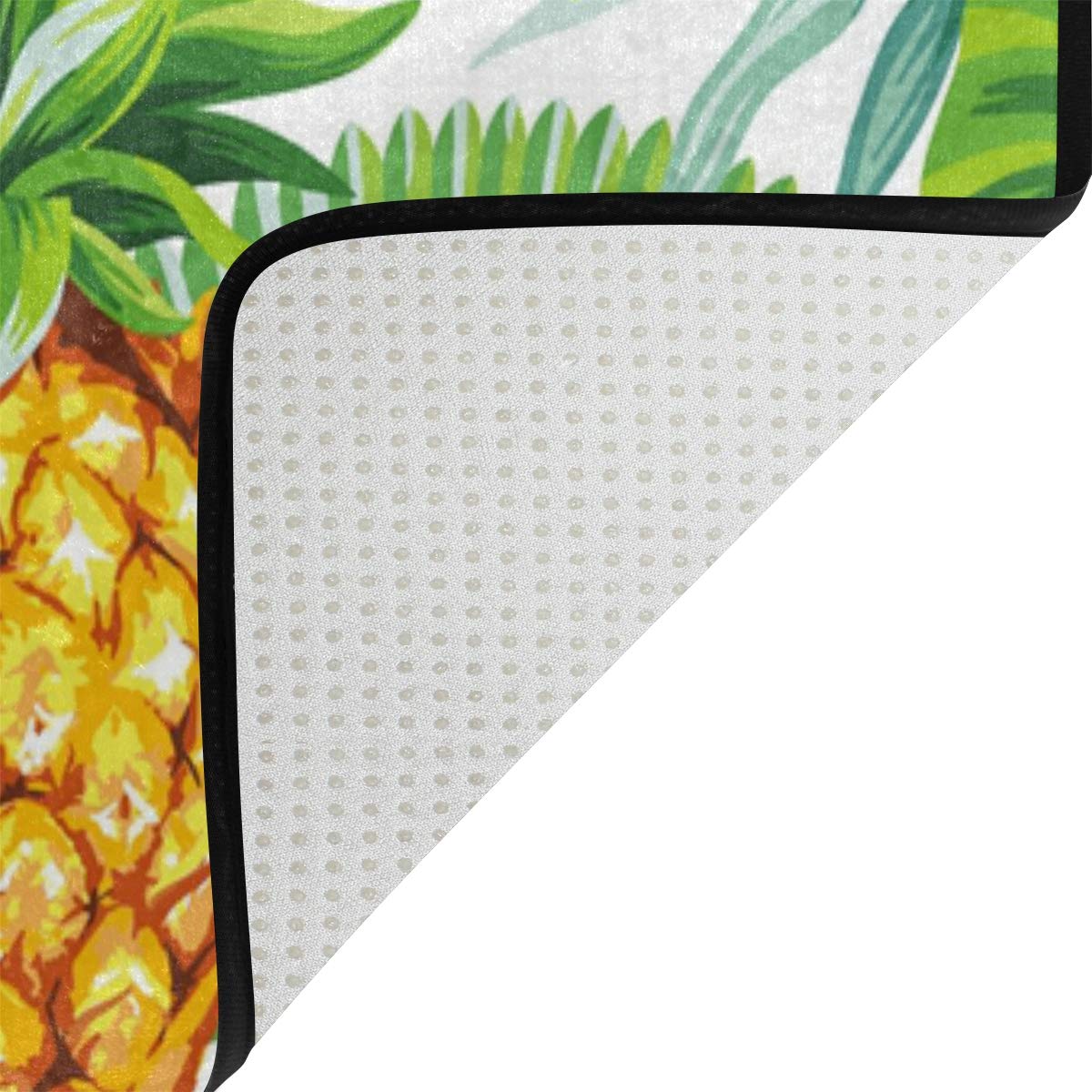 ALAZA Non-Slip Pineapple Tropical Doormat - 24x36 Inch Washable Indoor/Outdoor Entrance Mat with Palm Leaf & Flower Design - Perfect for Front Door, Patio, Bathroom & Laundry Room Floor Protection
