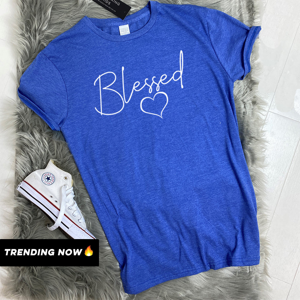 Blessed Heart Graphic T-Shirt for Men & Women - Trendy Christian Faith Apparel - Perfect for Church, Worship & Everyday Wear