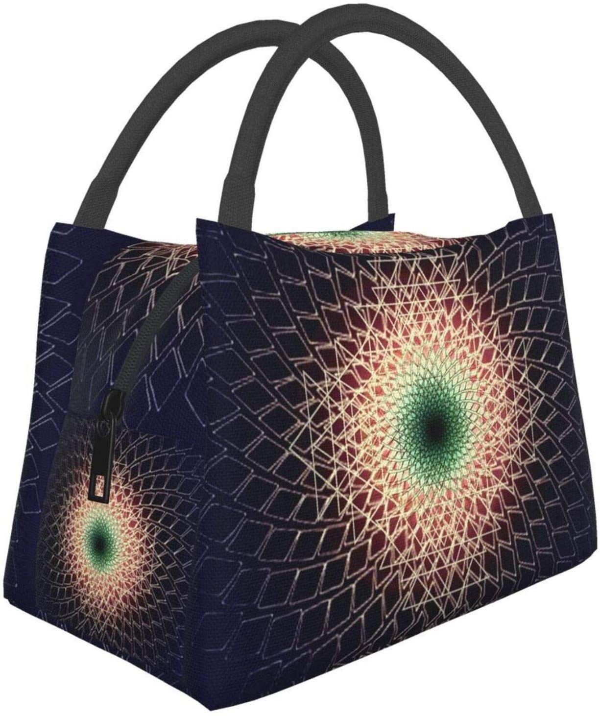 Portable Insulated Lunch Bag with Sacred Geometry Design - Leakproof Thermal Tote for Office, School, Hiking, Beach & Picnic | Perfect for Meal Prep, Work Lunches & Outdoor Adventures