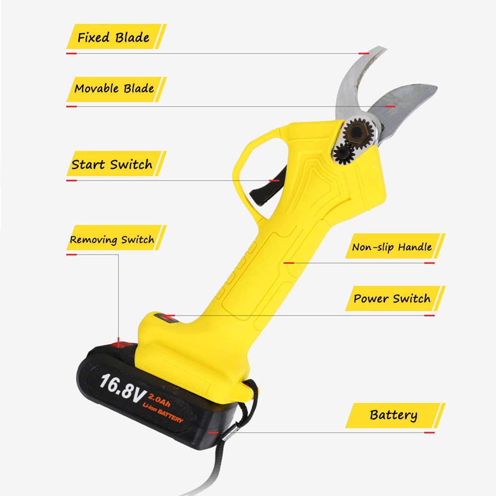 FNZKT Professional Cordless Electric Pruning Shears, 900g Ultra Lightweight, 30mm/1.2