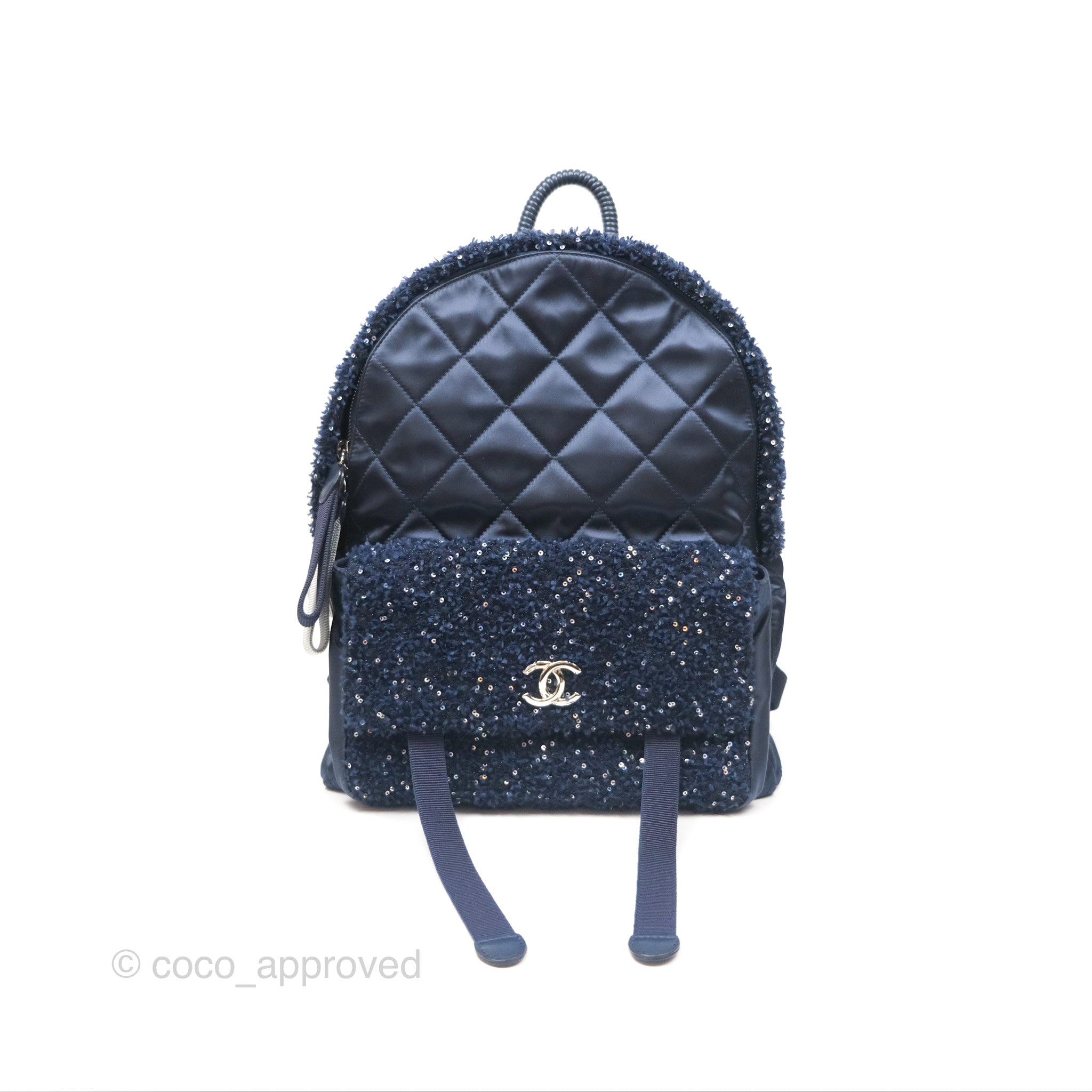 Chanel Astronaut Essentials Backpack - Navy Blue Tweed & Nylon Luxury Designer Backpack for Women | Perfect for Travel, Work & Everyday Use