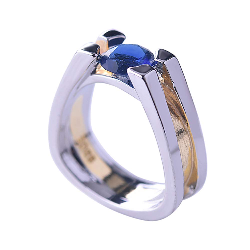 Angel3292 Women's Faux Sapphire Geometric Ring - Elegant Wedding Proposal Jewelry Gift for Christmas, Valentine's Day & Special Occasions | Perfect for Date Nights, Anniversaries & Romantic Surprises