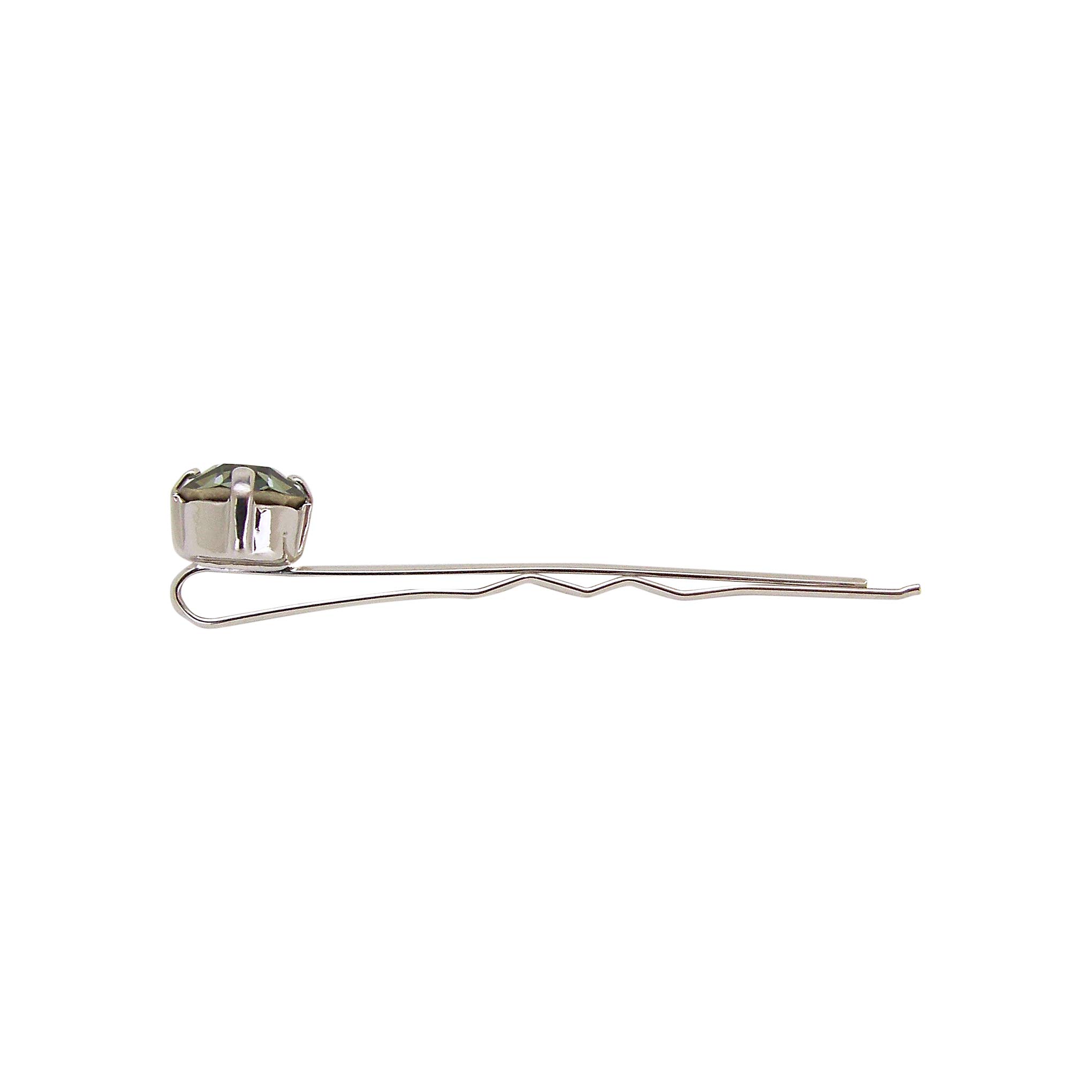 L. Erickson Little Gem Bobby Pin Pair - Black Diamond/Silver | Hair Accessories for Women | Perfect for Weddings, Prom & Everyday Styling
