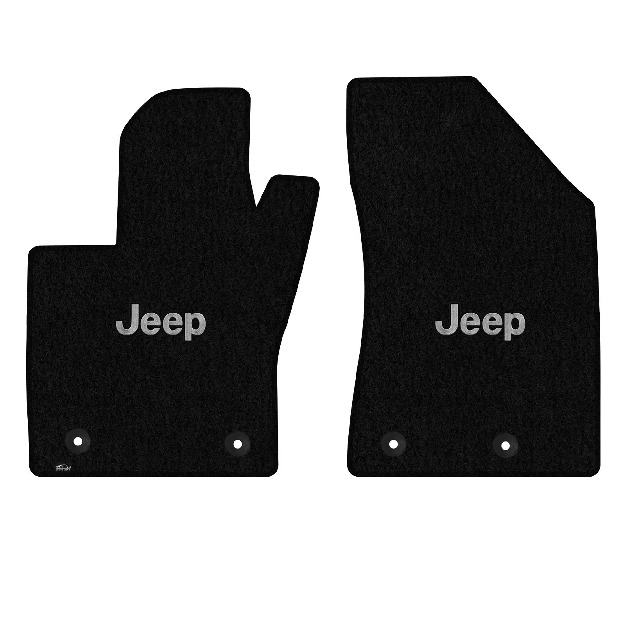 Premium Custom-Fit Carpeted Floor Mats for 2018 Jeep Compass - Black 2-Piece Set with Jeep Logo | Luxury Car Floor Liners for All-Weather Protection & Enhanced Interior Style