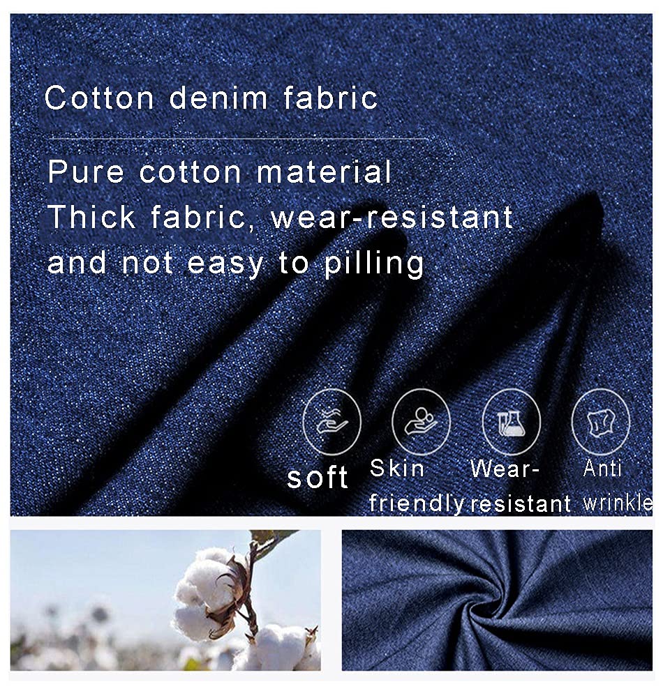 Premium 100% Cotton Denim Fabric - Soft, Breathable, Medium Blue 57