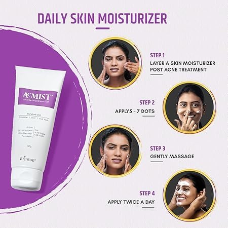 Best Moisturizing Cream Gel for Acne Prone & Oily Skin - Hydrating Face Moisturizer for Dry Skin Care - 50g - Perfect for Daily Skincare Routine & Nighttime Hydration