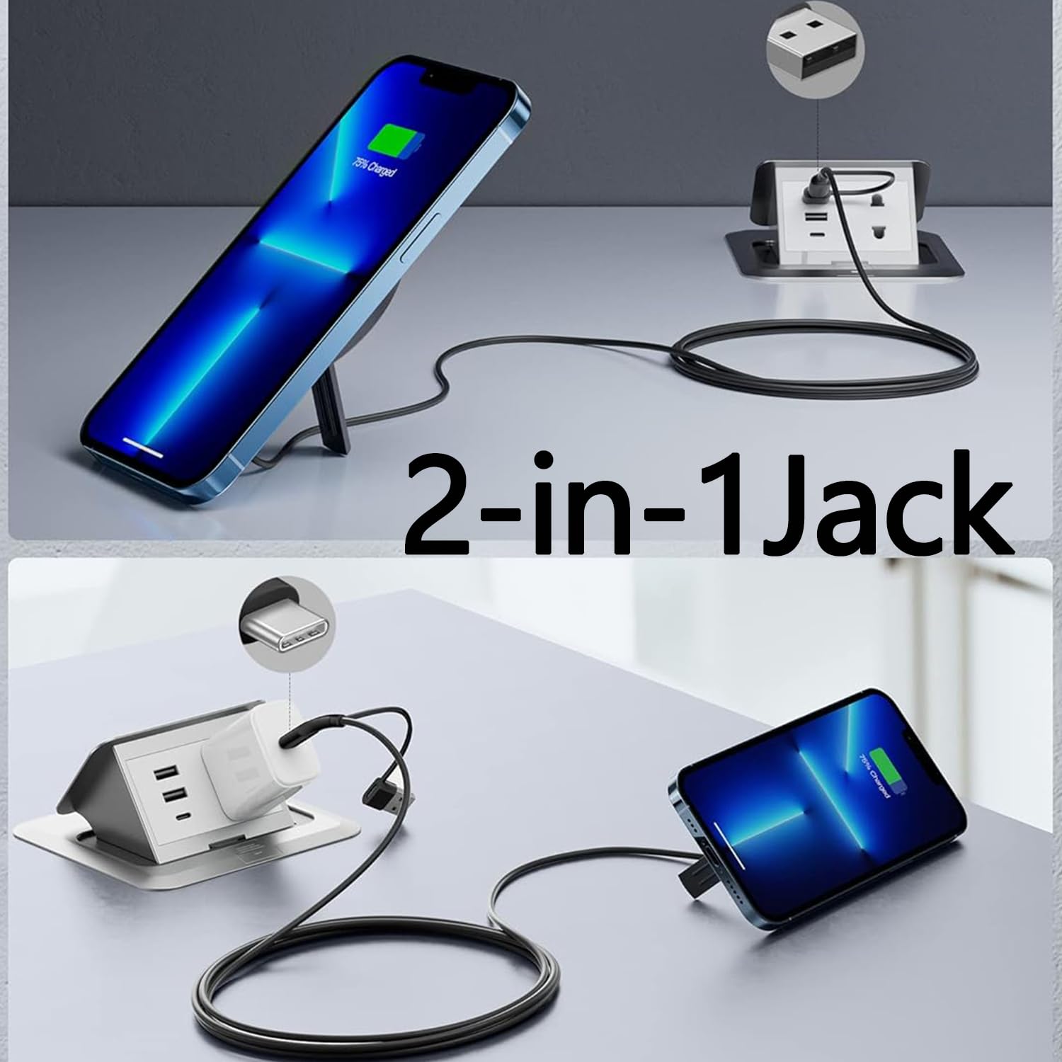 Magnetic Wireless USB-C Fast Charger with Dual Ports - 20W PD Quick Charge for iPhone 15/14/13/12/11 Series & Android - Portable Charging Cable for Home, Office & Travel (Black)