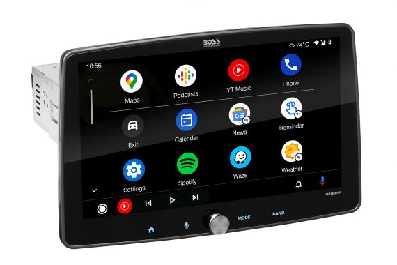 BOSS BE10ACP Single DIN Car Stereo with Apple CarPlay & Android Auto - 10.1