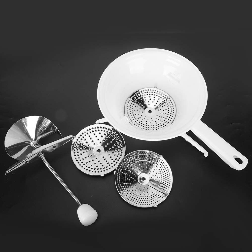 Stainless Steel Food Mill with 3 Interchangeable Discs - Manual Tomato Sauce Maker, Vegetable Puree Grinder for Soups, Baby Food & Canning - Perfect for Home Cooking, Kitchen Prep & Preserving