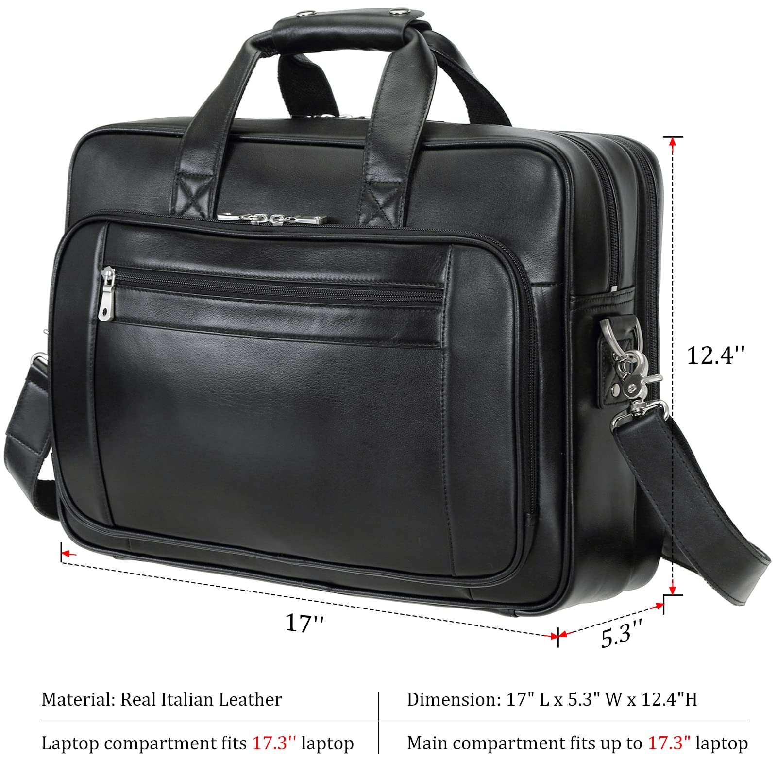 Premium Men's Full Grain Leather 17.3