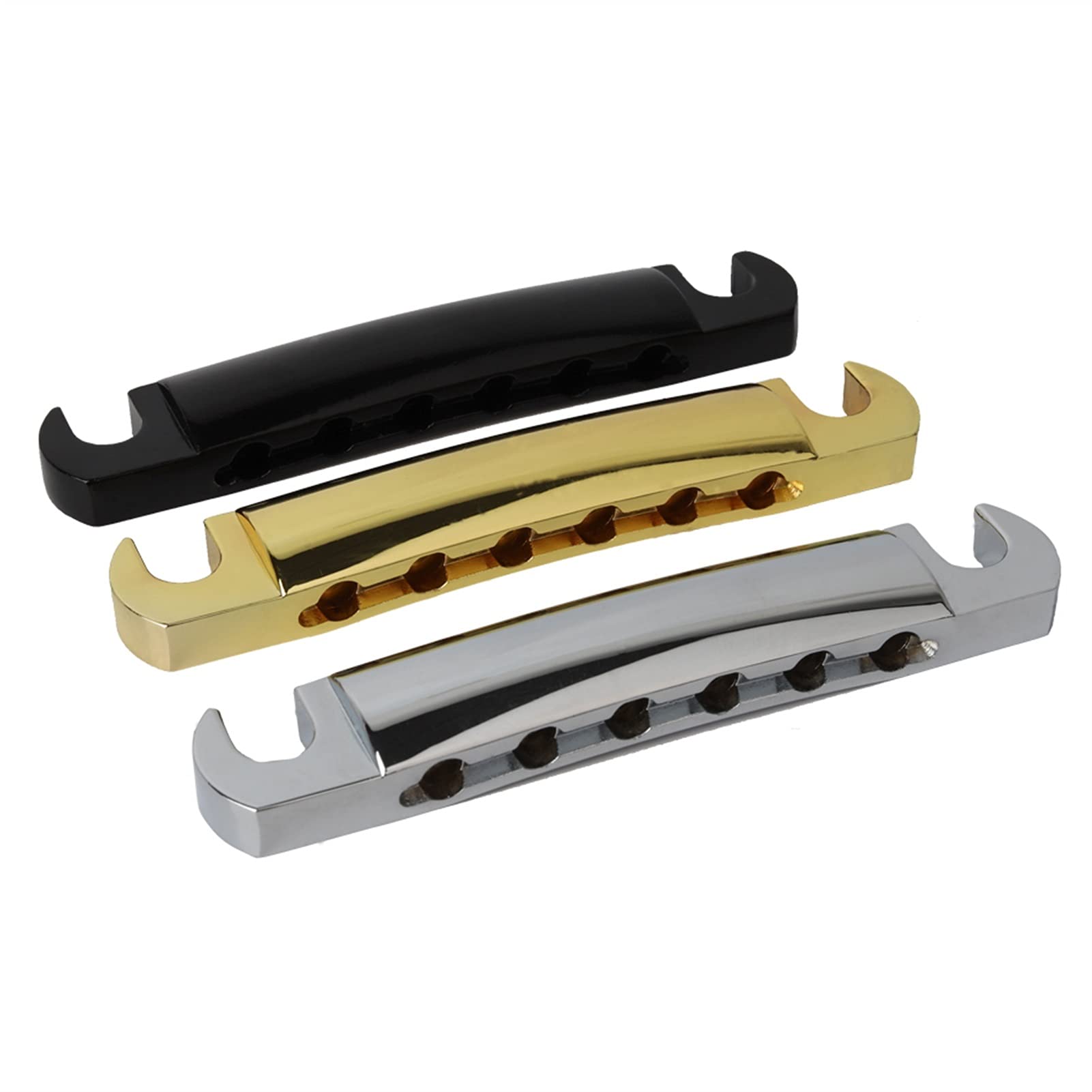 6-String Electric Guitar Bridge Saddle Set - Tune-O-Matic Bridge & Tailpiece with Posts for LP Style Guitars (Gold) - Perfect for Guitar Upgrades & Repairs