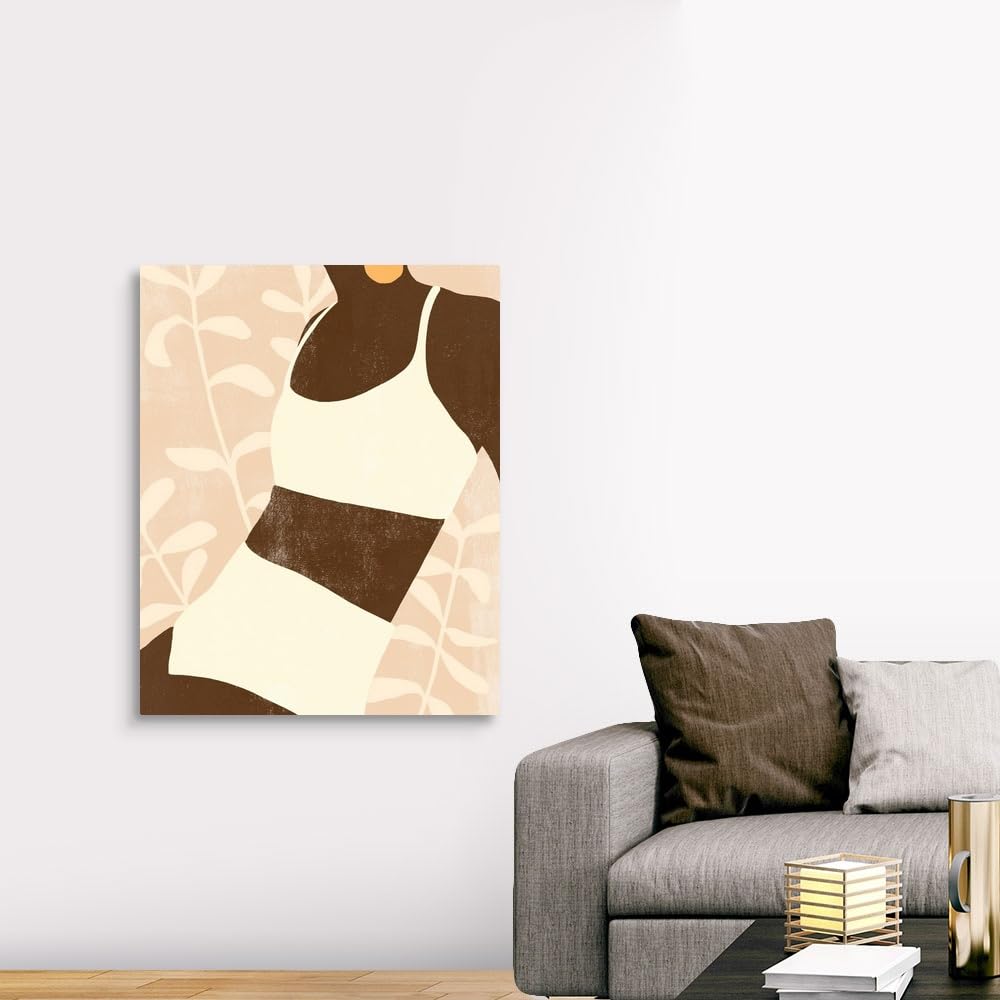 Emma Scarvey Sunbathers II Canvas Wall Art Print - 36x45 Inch Bohemian Abstract Figurative Painting, Contemporary Feminine Artwork for Living Room, Bedroom & Office Decor