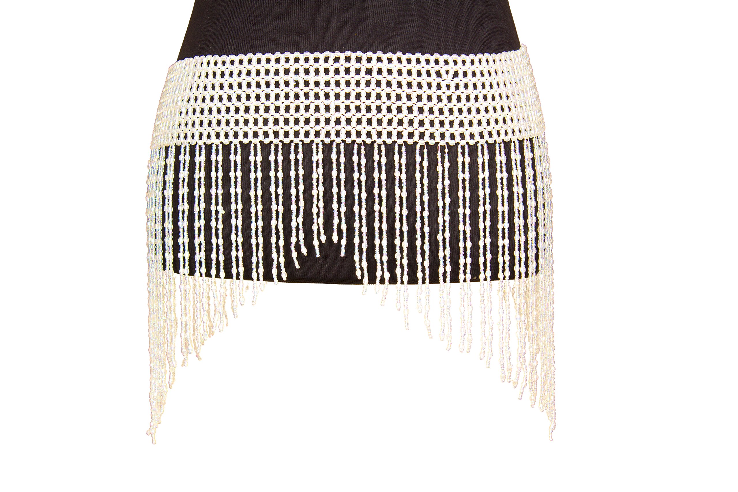Western Fashion Stretchy Elastic Fringe Beaded Gypsy Belt for Women - Boho Belly Dance Accessory, Rave Festival Costume, Hippie Outfit Styling