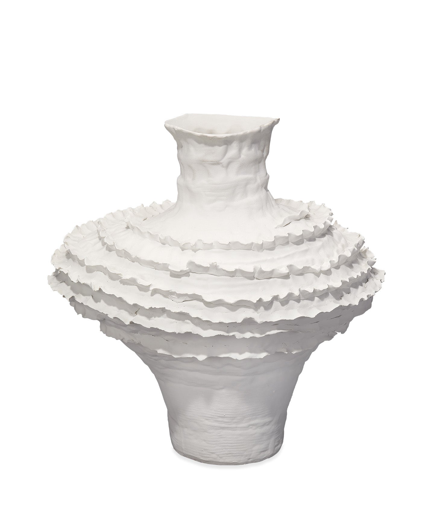 Elegant Ruffle Vase - Handcrafted Ceramic Home Decor for Wedding Centerpieces, Tabletop Decor & Gift Ideas