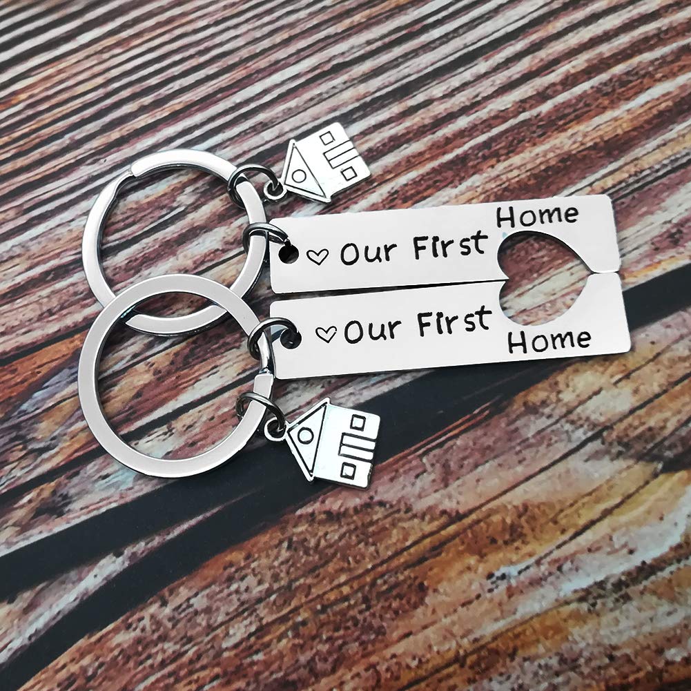 Vadaka Our First Home Keychains - 2 Pack Housewarming Gift for New Homeowners, Realtor Closing Gifts, Moving in Present - Perfect for House Keys, New Home Celebrations & Real Estate Agent Gifts