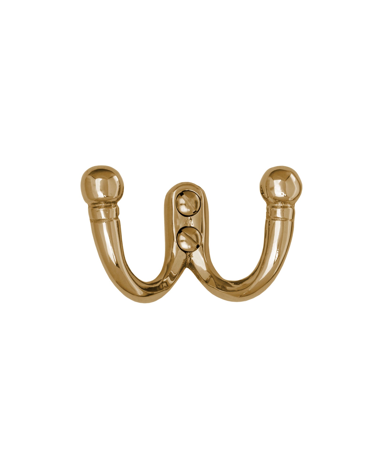Krok Dubbelkrok Brass Hooks - Heavy Duty Double Hook for Hanging Plants, Keys, and Towels in Home & Garden
