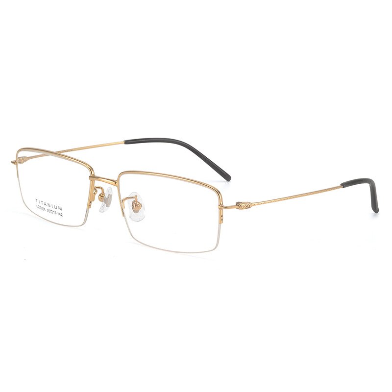 Bclear Unisex Semi-Rimless Square Titanium Eyeglasses LB7924 - Lightweight & Durable for Work, Reading & Everyday Wear