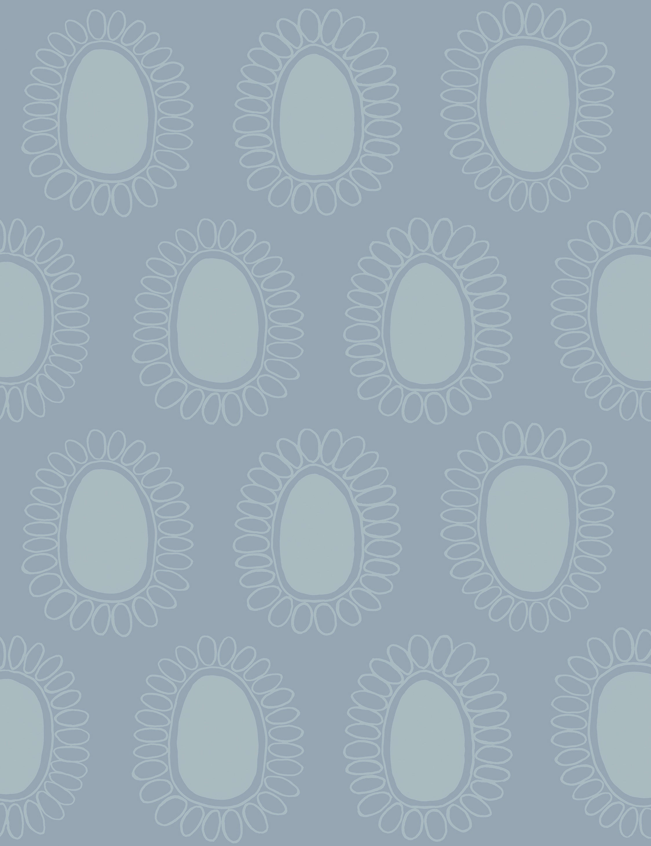 Susan Hable Swatch Blue Garden Flower Wallpaper - Peel & Stick Removable Wallpaper for Bedroom, Nursery, Living Room Decor