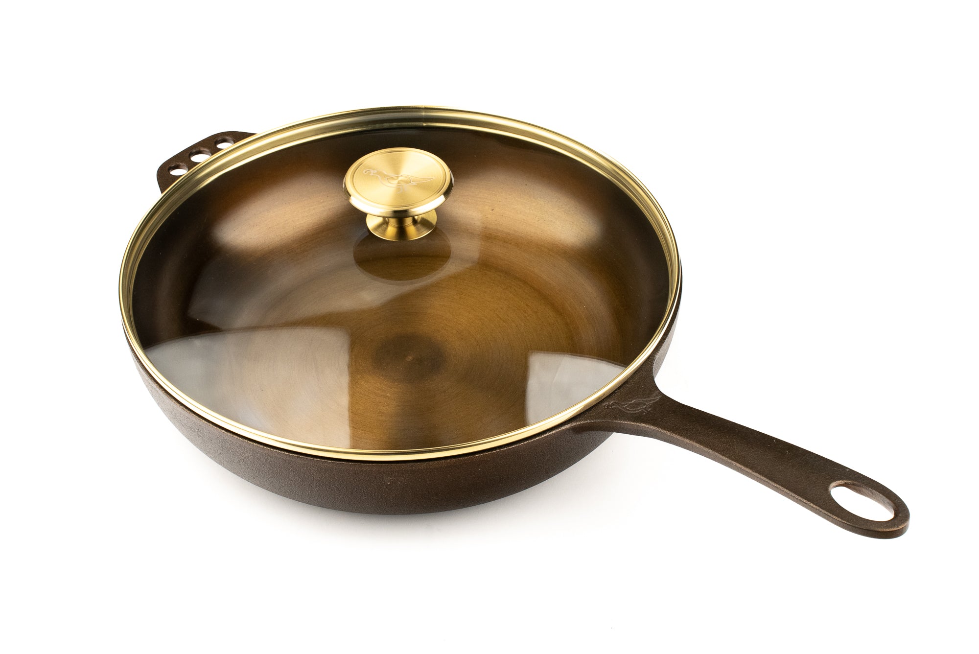 Smithey No. 11 Deep Cast Iron Skillet with Glass Lid – Premium Cookware for Searing, Braising & Baking – Perfect for Stovetop, Oven & Camping Cooking