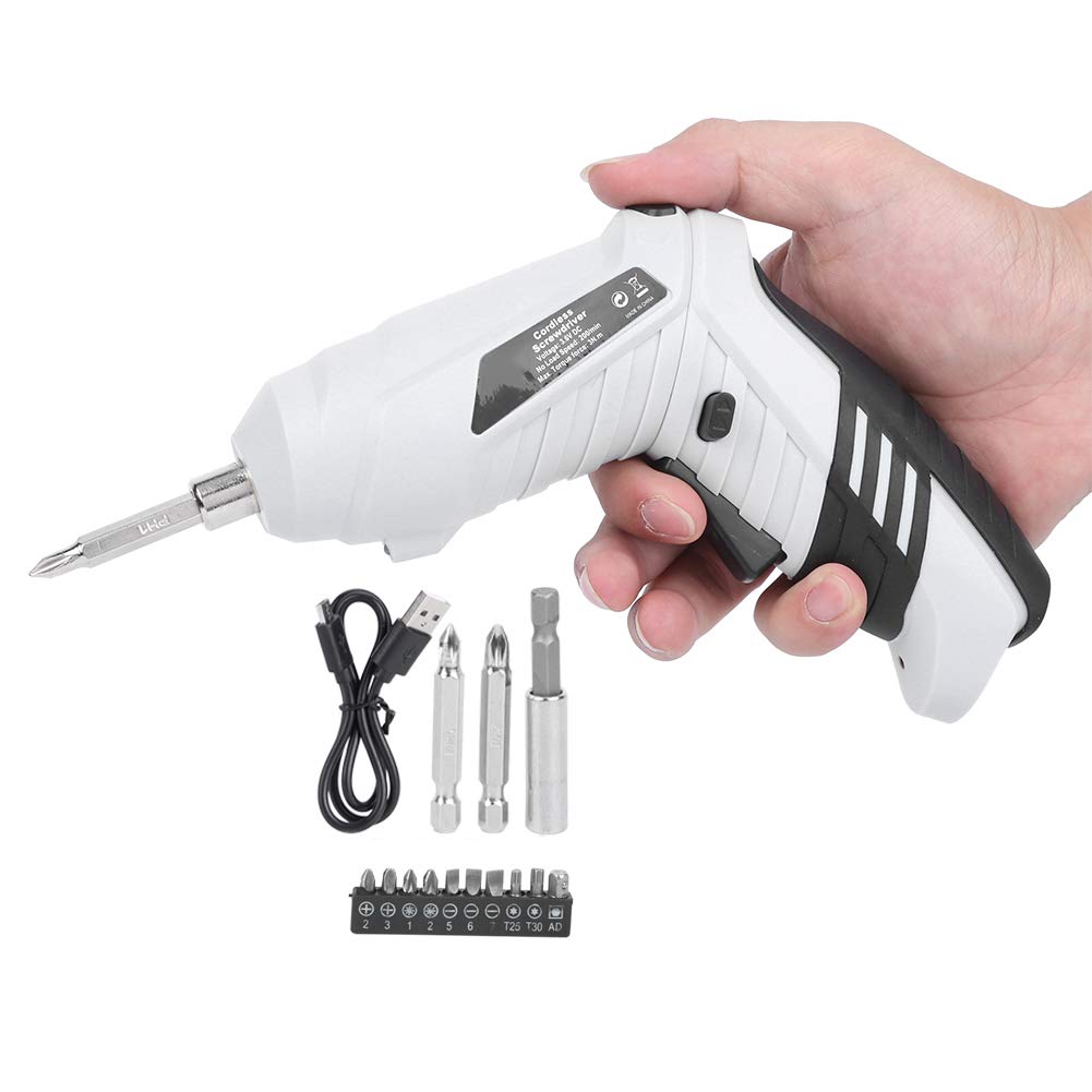 **Cordless Electric Screwdriver Drill Kit - 20V Lithium-Ion Rechargeable, LED Light, Home & DIY Power Drill Driver for Furniture Assembly, Repair & Construction**