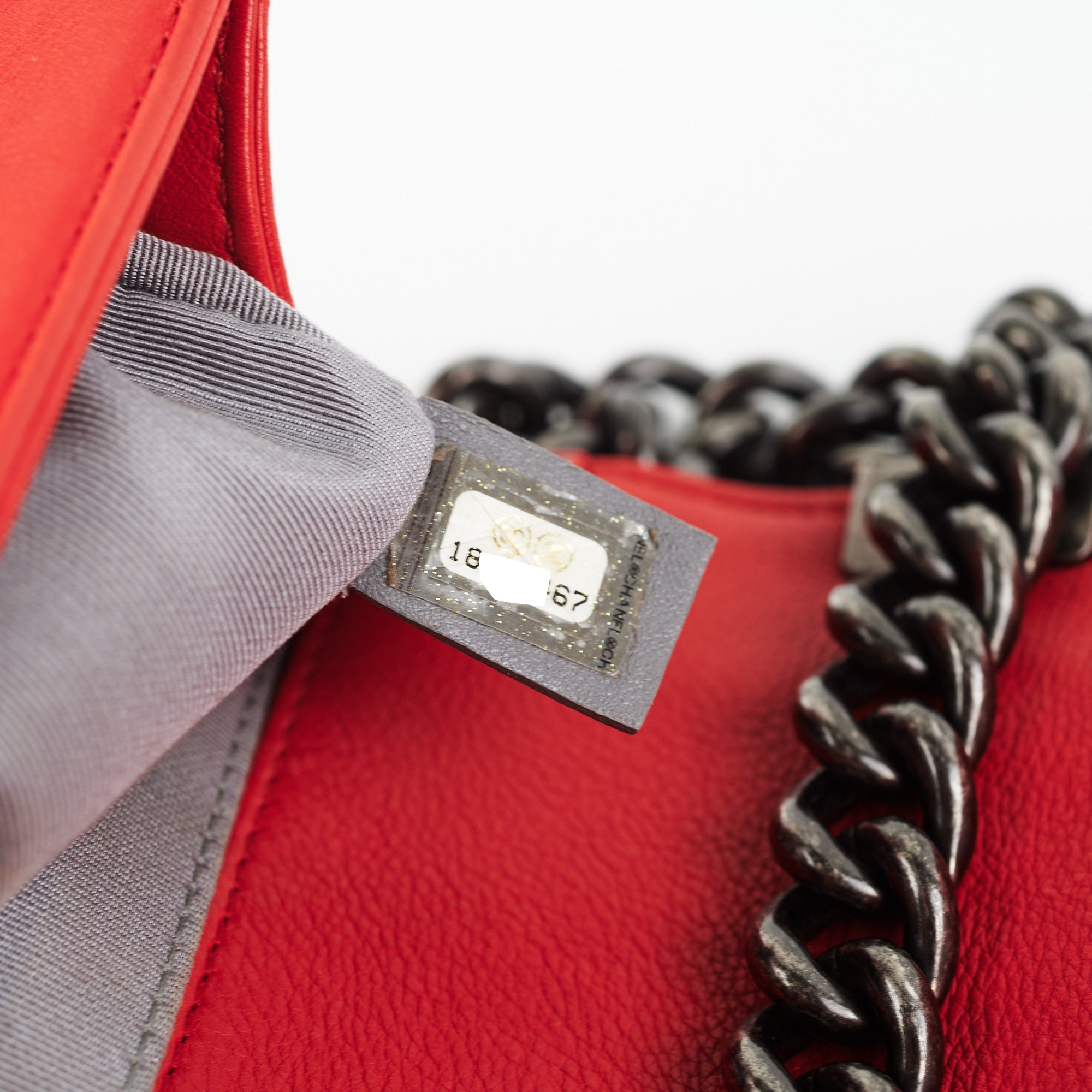 Chanel Boy Old Medium Red Leather Quilted Shoulder Bag - Luxury Designer Handbag for Women - Perfect for Parties, Dates & Special Occasions