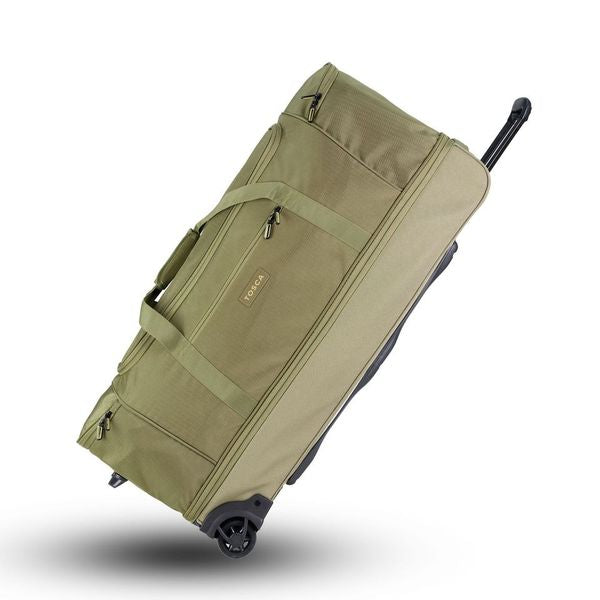 Tosca TCA798TWM B 70cm Wheeled Split Compartment Duffle Bag - Khaki/Sand | Travel Duffel for Gym, Sports, Weekend Getaways & Business Trips