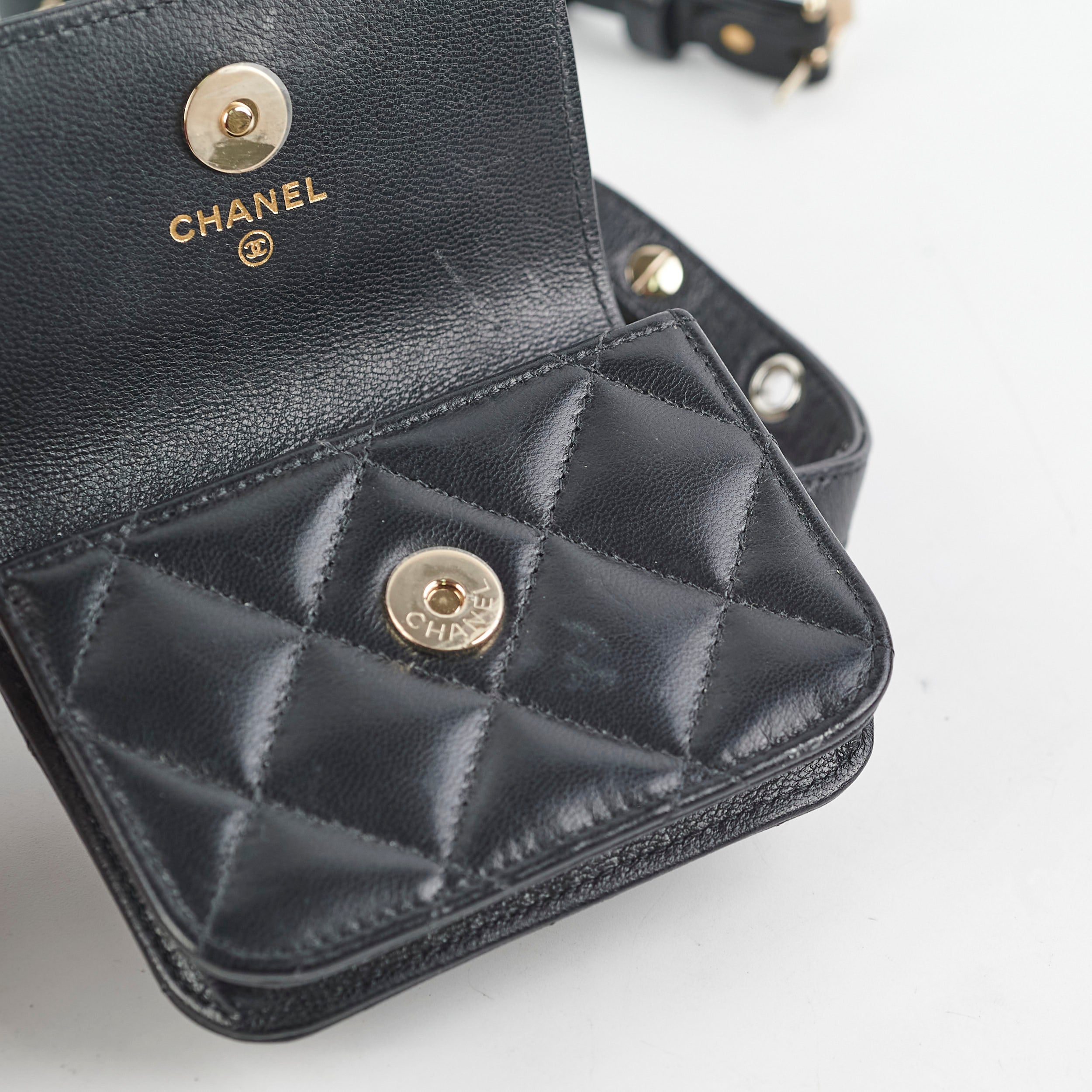 Chanel Micro Belt Bag Cardholder in Black Lambskin Leather - Series 31 | Luxury Compact Wallet for Everyday Use & Travel Essentials