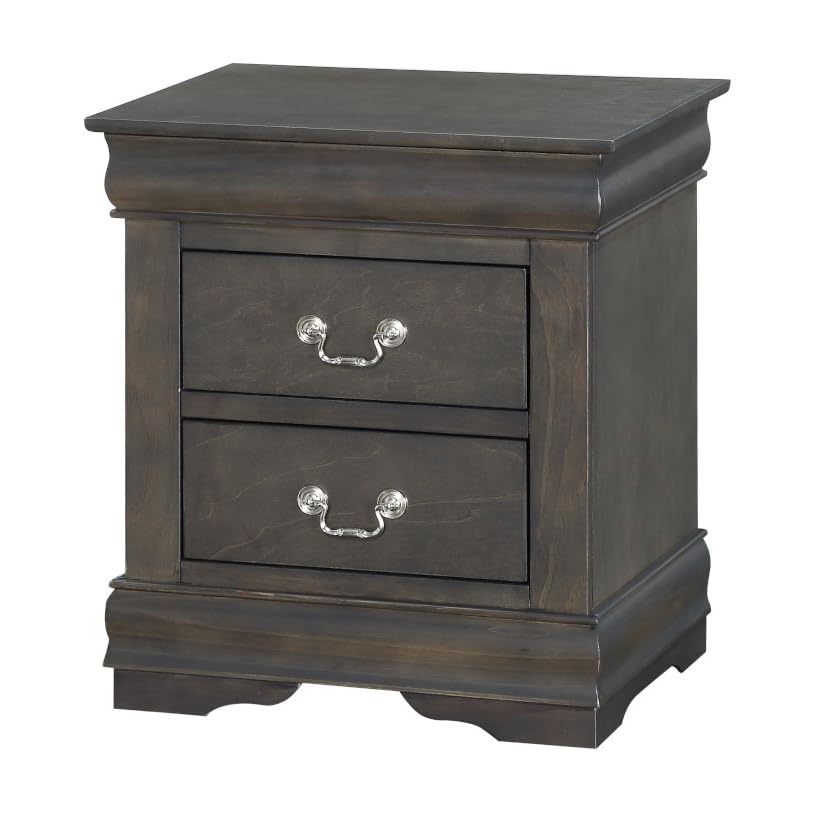 Knocbel Traditional Nightstand with 2 Drawers & Metal Handles - Fully Assembled Bedside Table for Bedroom, Living Room, Entryway - 21