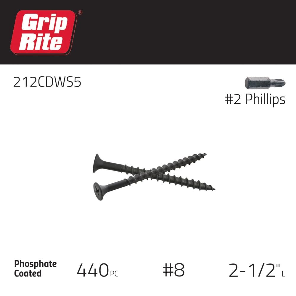 Grip-Rite 212CDWS5 #8 X 2-1/2