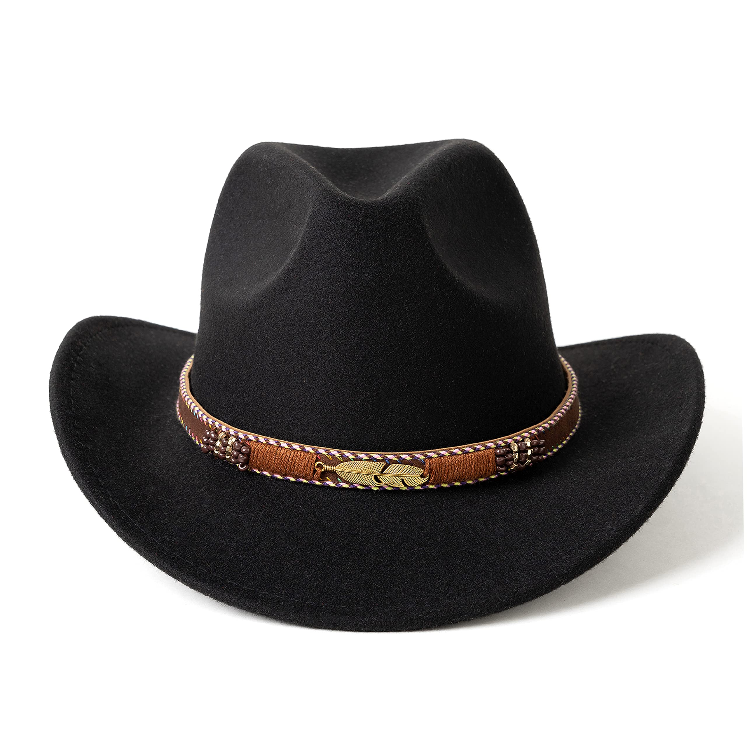 Stylish Western Cowboy Hat with Wide Brim - Durable Outdoor Fedora for Men & Women - Perfect for Rodeo, Country Music Festivals, and Outdoor Adventures
