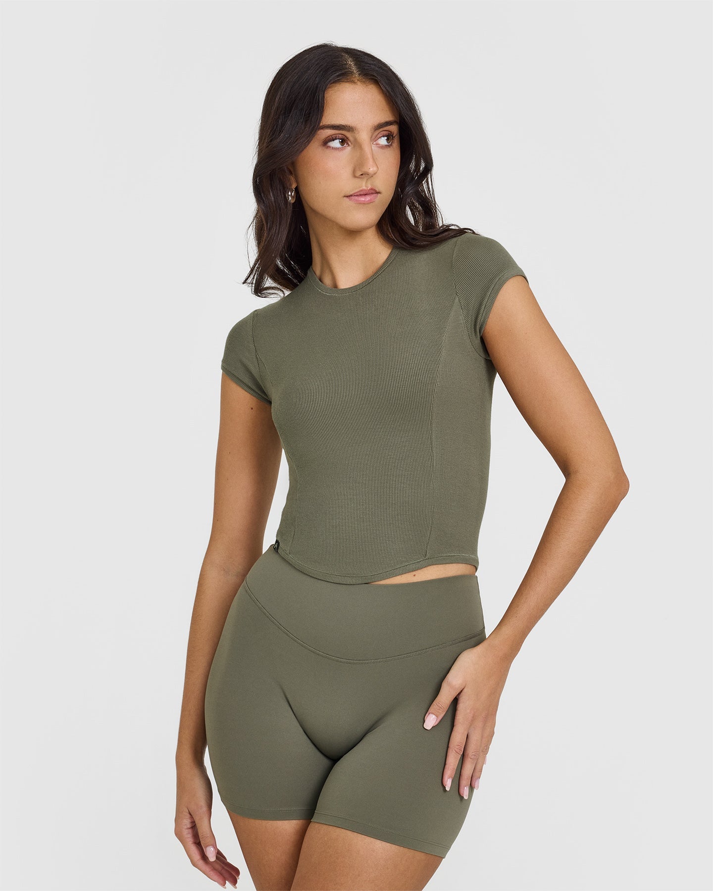 Mellow™ Rib Mid T-Shirt for Men | Alpine Green Cotton Comfort Fit Tee - Perfect for Casual Wear, Gym & Outdoor Activities