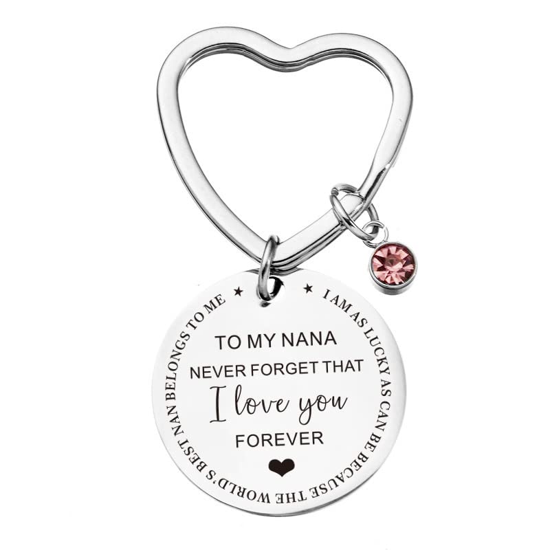 Personalized Nana Keychain - Thoughtful Gifts for Grandma, Mother's Day, Christmas & Birthday Presents from Granddaughter/Grandson - Perfect for Key Rings, Handbags & Special Occasions