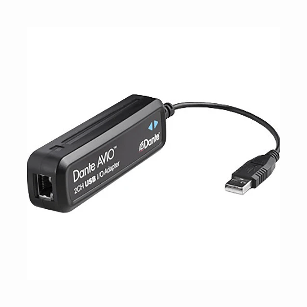 Dante AVIO USB IO Adapter 2x2 - Professional Audio Interface for Dante Network - Perfect for Live Sound, Studio Recording & Streaming Setups
