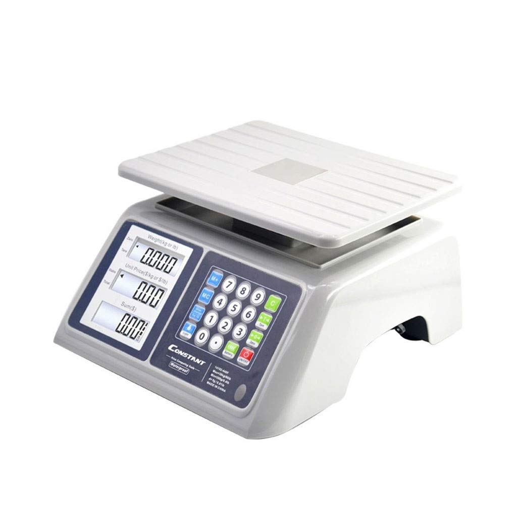 30KG/10g Precision Electronic Pricing Scale - Waterproof Commercial Digital Scale for Fruits, Vegetables, Farmers Market & Grocery Store - Heavy Duty Platform Scale for Retail, Shipping, Warehouse & Industrial Use