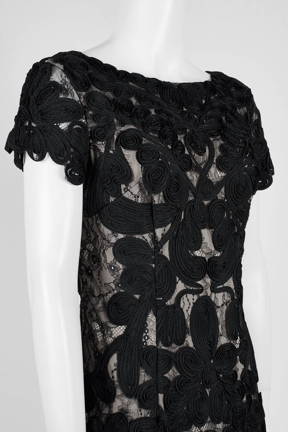 JS Collections Elegant Embroidered Lace Cocktail Dress for Women - Perfect for Evening Parties, Weddings & Special Occasions