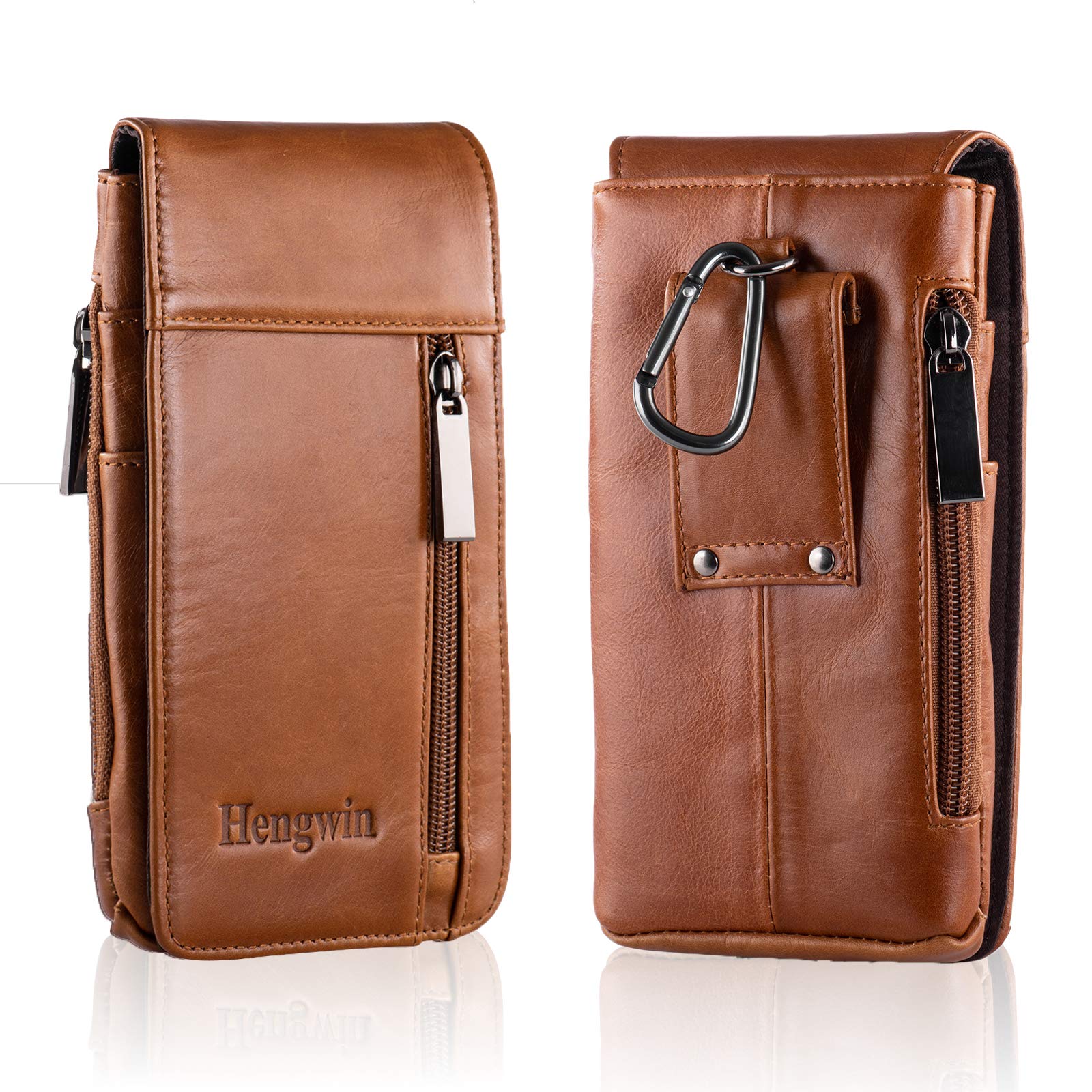 Premium Genuine Leather Phone Holster for iPhone 16 Pro Max/15 Pro Max/14 Pro Max & Samsung Galaxy S25/S24/S23 Ultra - Belt Clip Pouch with Secure Holder (Brown) - Ideal for Work, Outdoor Activities & Hands-Free Convenience