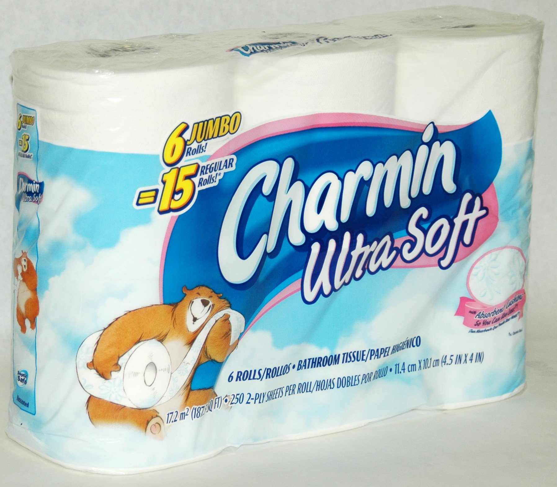 Charmin Ultra Soft Toilet Paper - 6 Jumbo Rolls (Equals 15 Regular Rolls) | Premium Bath Tissue for Home, Office & Travel Use