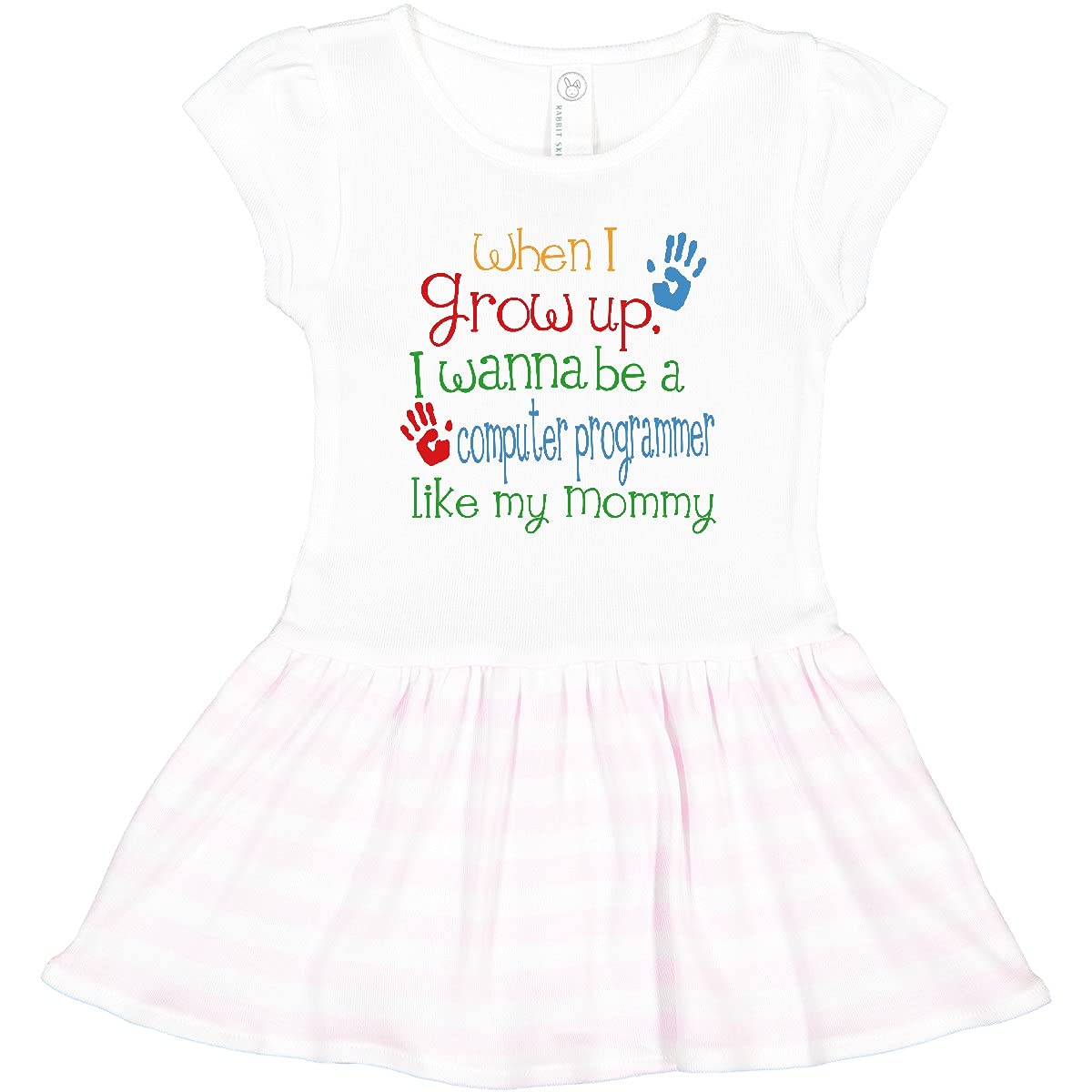 Inktastic Computer Programmer Like Mommy Toddler Dress - Cute Coding-Themed Outfit for Baby Girls, Soft Cotton Toddler Dress for Playdates & Family Tech Events