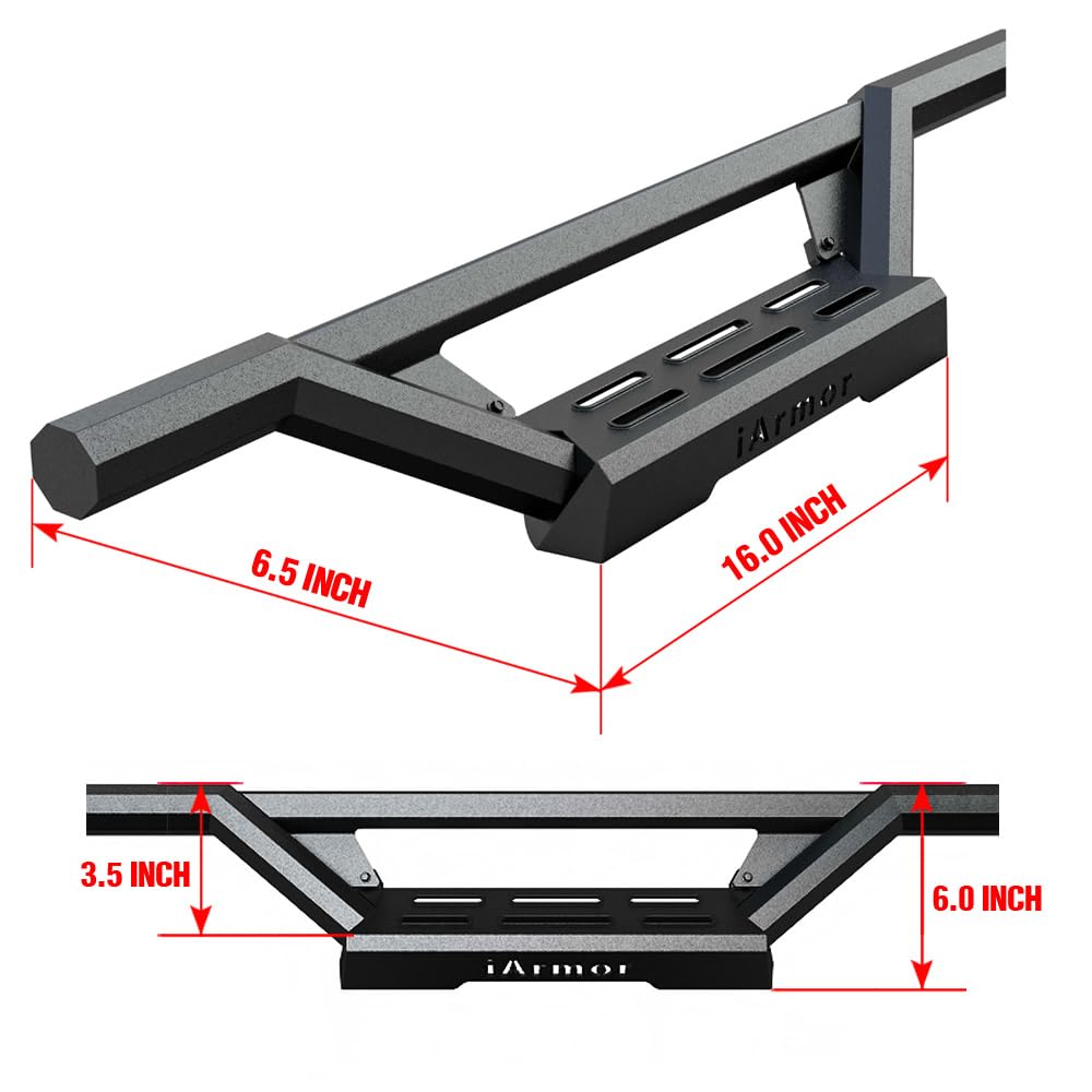 APS Stainless Steel Drop Steps Running Boards for Ford F-150 2015-2025 & F-250/350 2017-2025 - Anti-Slip Nerf Bars with 500lbs Capacity - 5-Year Warranty - Perfect for Off-Roading, Truck Access & Heavy Duty Use
