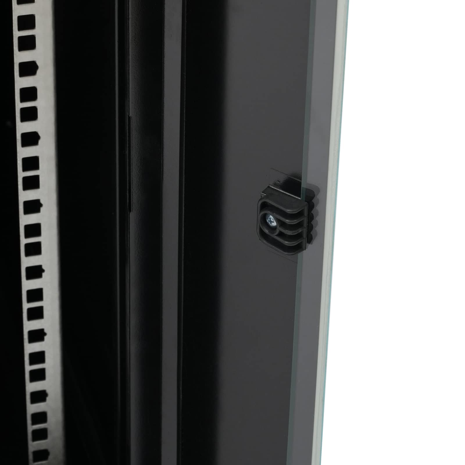 12U 19 Inch Wall Mount Network Rack Cabinet - 450mm Deep Black Server Rack with Tempered Glass Door & Ventilation for IT Equipment - Perfect for Home Office, Data Center, and Network Closet Organization