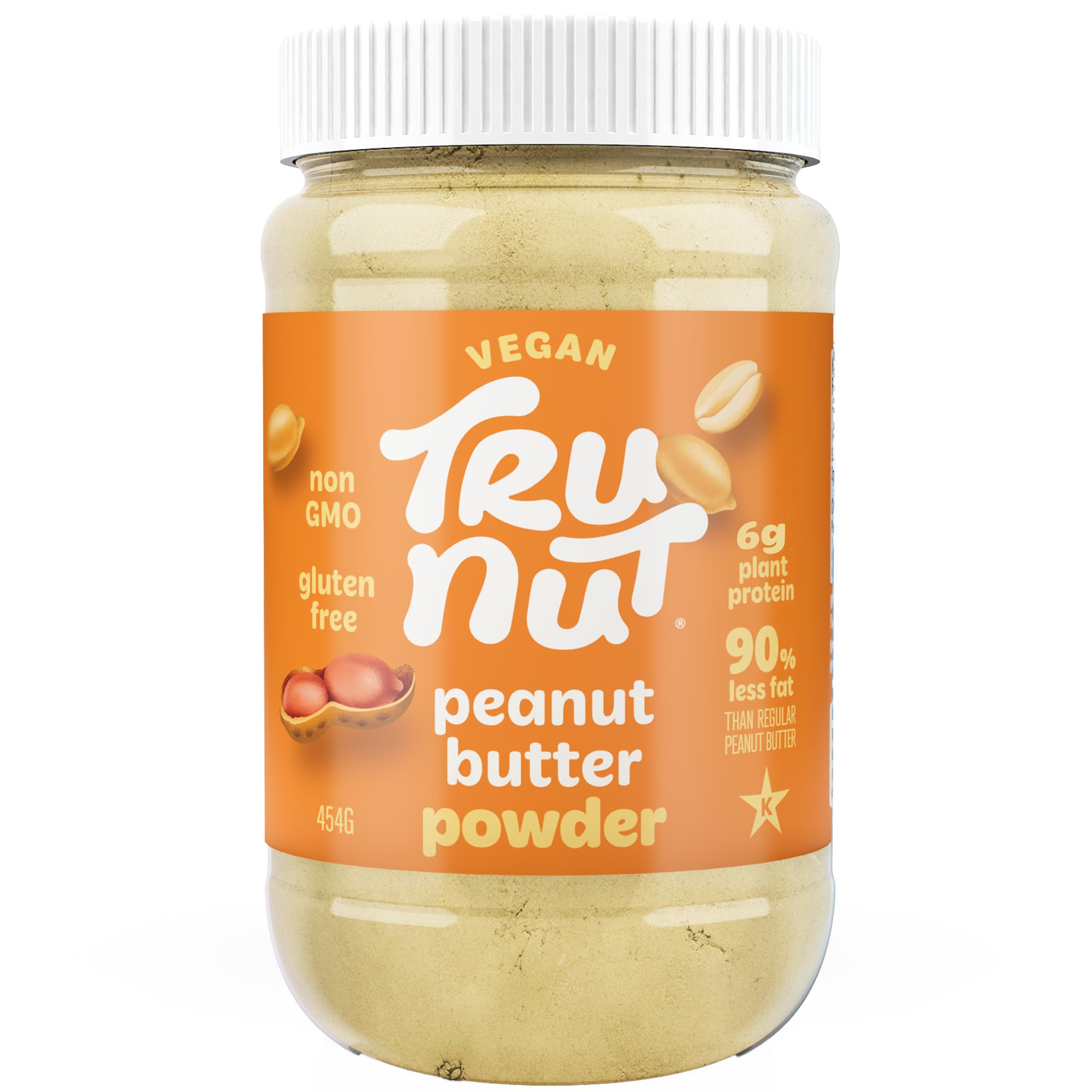 Tru-Nut Natural Peanut Butter Powder - Vegan, Low Carb, Gluten Free, Non-GMO Protein Powder - 16oz | Perfect for Smoothies, Baking & Healthy Snacks