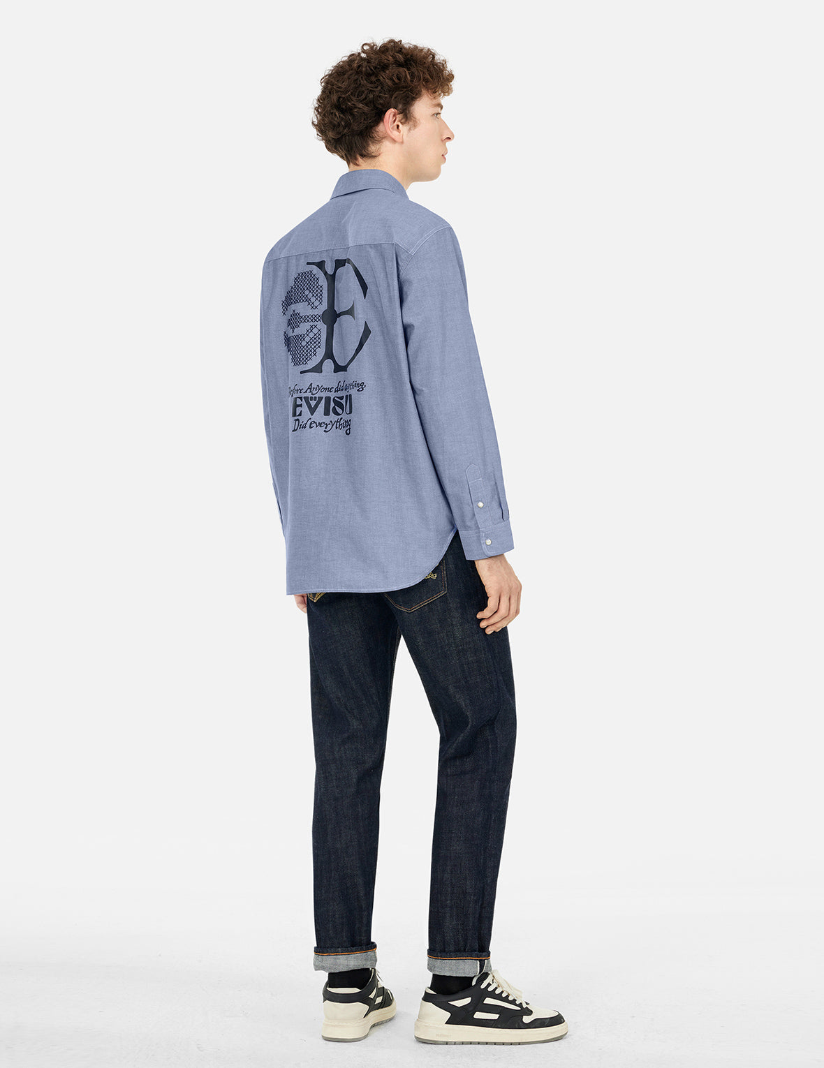 Half Kamon Embroidery & Print Relaxed Fit Casual Shirt for Men - Comfortable Japanese Style Top for Daily Wear, Work, and Social Events