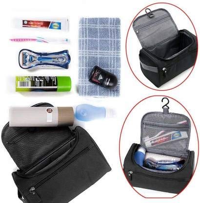 Moxtiza Large Travel Toiletry Bag with Hook - Waterproof Cosmetic Organizer Pouch for Women & Men | Perfect for Makeup Storage, Grooming Essentials, Airplane Carry-on & Weekend Getaways (Navy Blue)