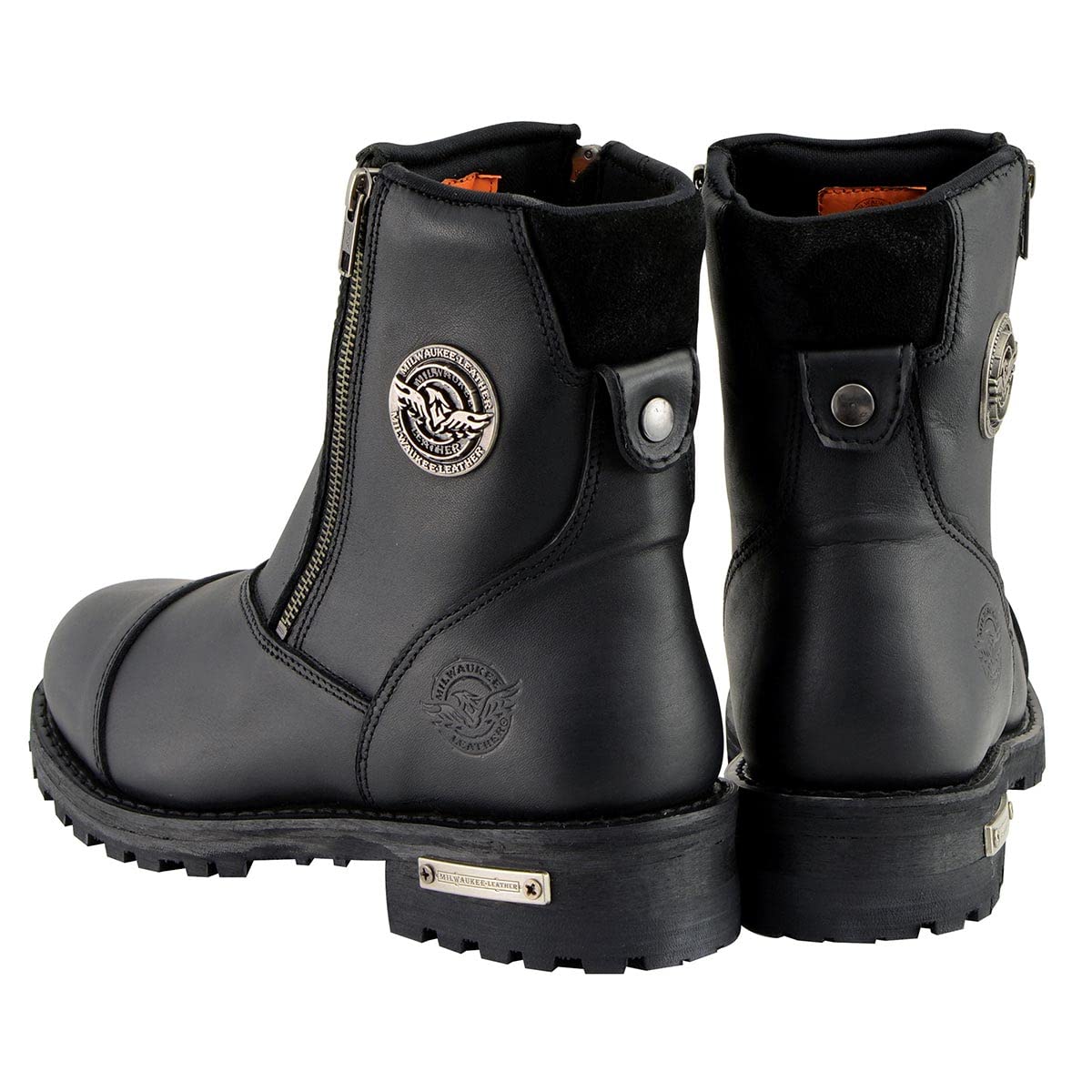 Milwaukee Leather Women's Black Premium Leather Motorcycle Boots - Double Sided Zipper, Comfortable Riding Boots for Harley & Cruiser Bikes (MBL202) | Perfect for Long Rides & Biker Events