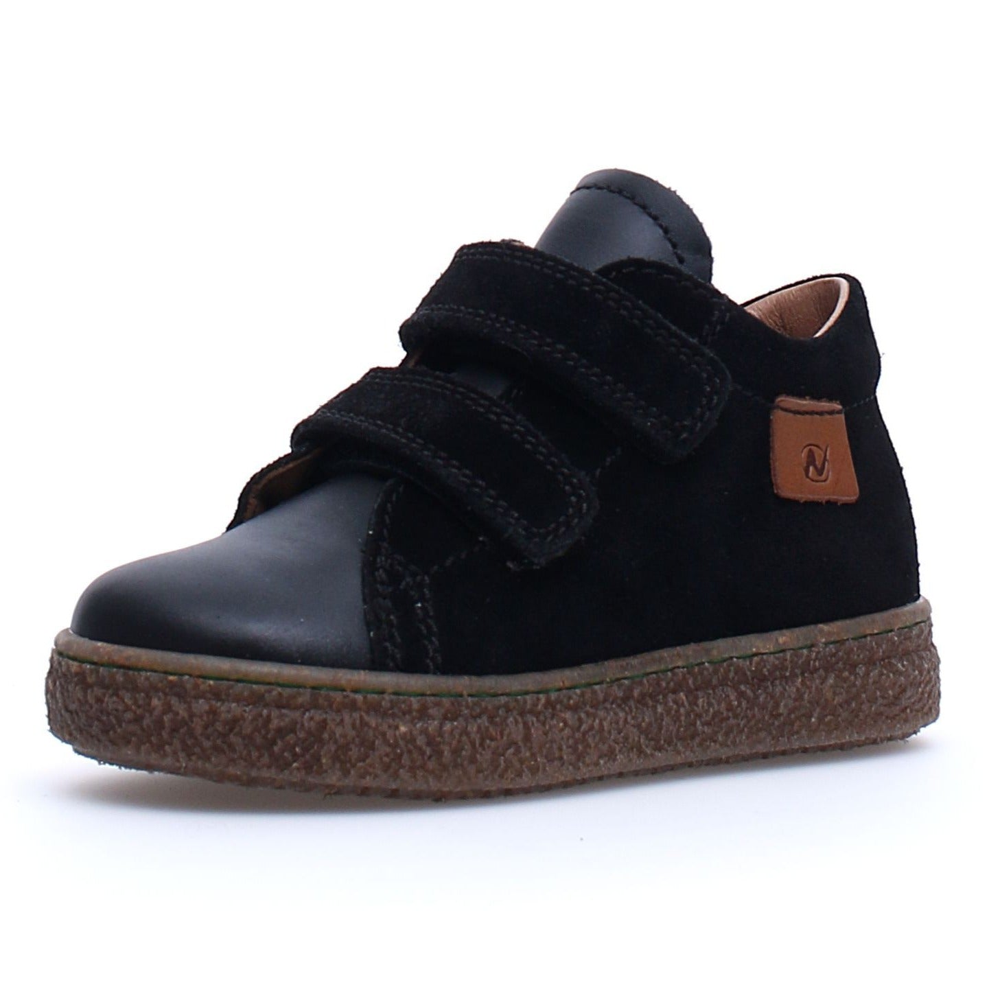 Naturino Albus Vl Nappa/Suede Sneakers for Boys & Girls - Black | Comfortable Kids' Shoes for School, Play & Everyday Wear